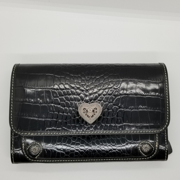 Brighton black croc embossed wallet - Picture 1 of 8